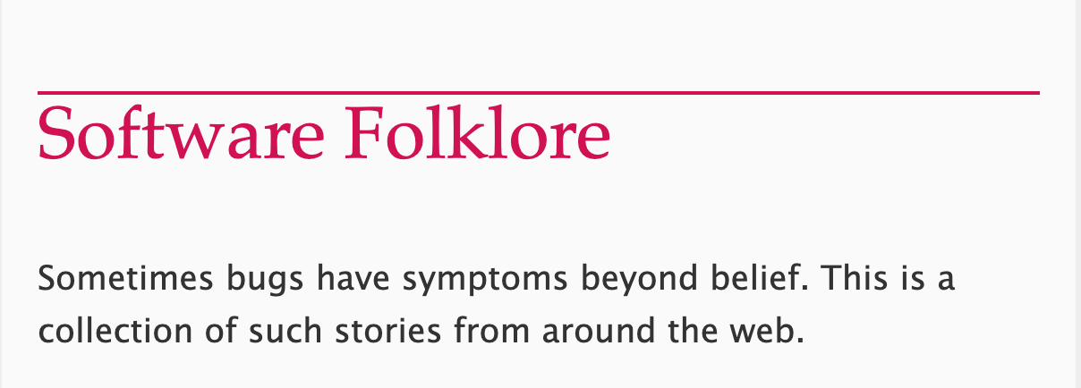 Software Folklore